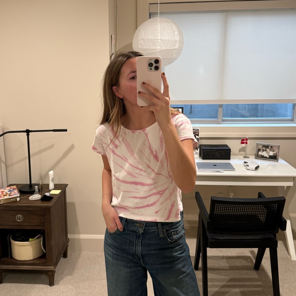 Madewell pink tie dye boxy t shirt